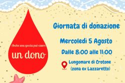 Crotone, raccolta straordinaria di sangue sul lungomare: l'appello dell'Avis ai donatori