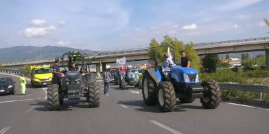 Agricoltori in protesta contro il caro carburanti: trattori in corteo a Lamezia Terme